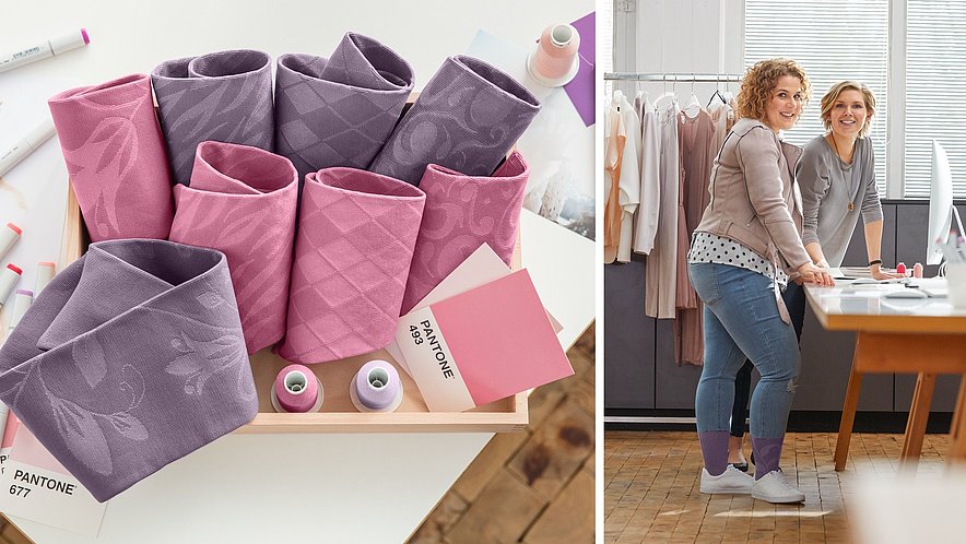 Flatstickat i Lilac och Pink - två nya färger under 2018